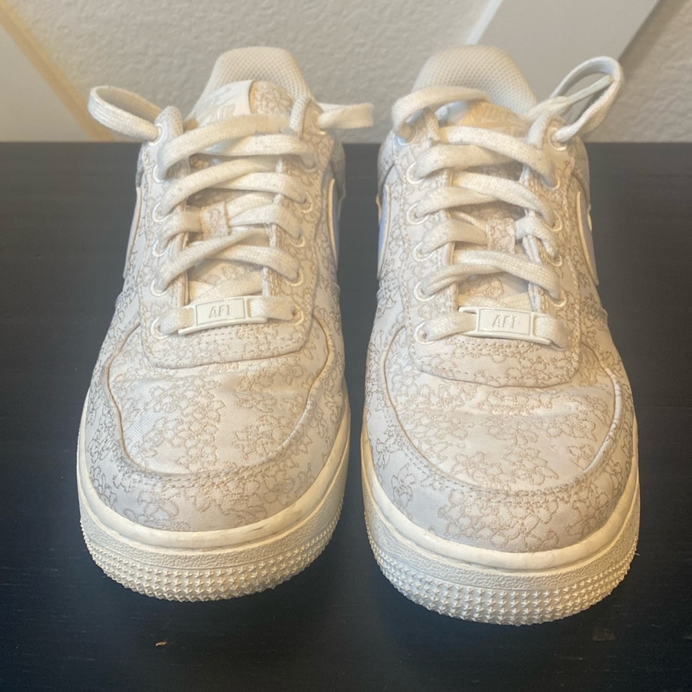 Nike White Floral Athletic Shoes